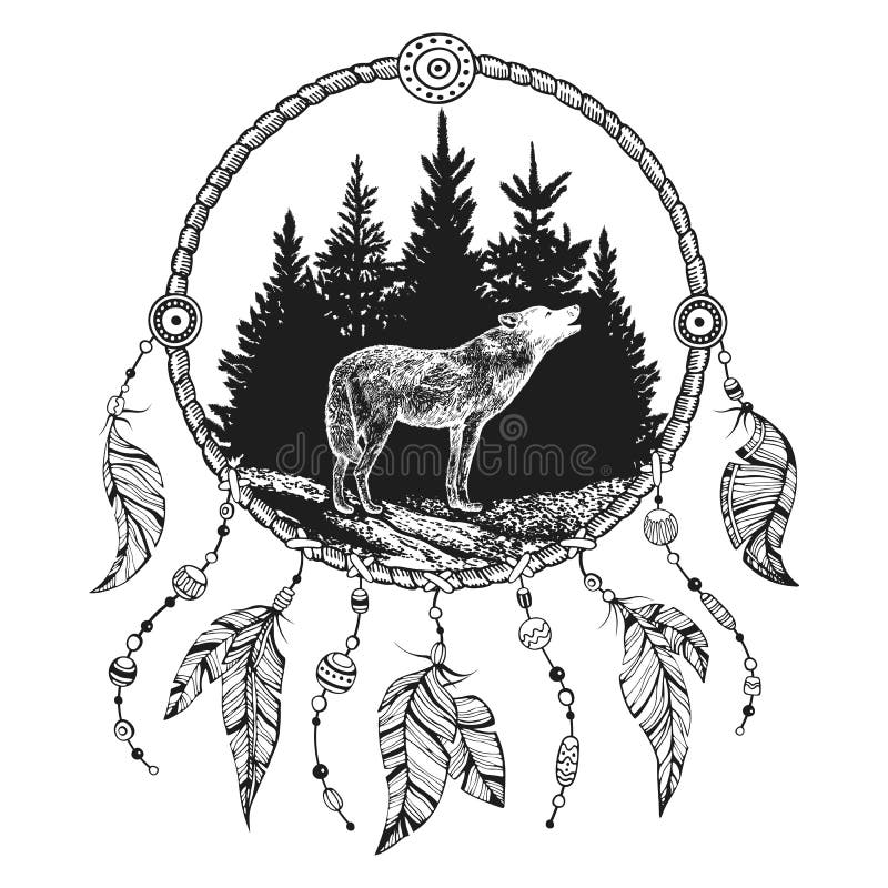 Native American Wolf Clip Art