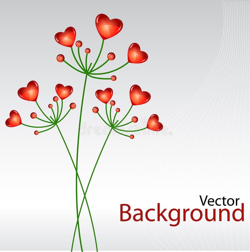 Vector background with heart plants royalty free illustration