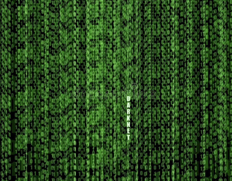 Vector Background: Matrix Data, Binary Code Stream, Darknet Concept. royalty free illustration