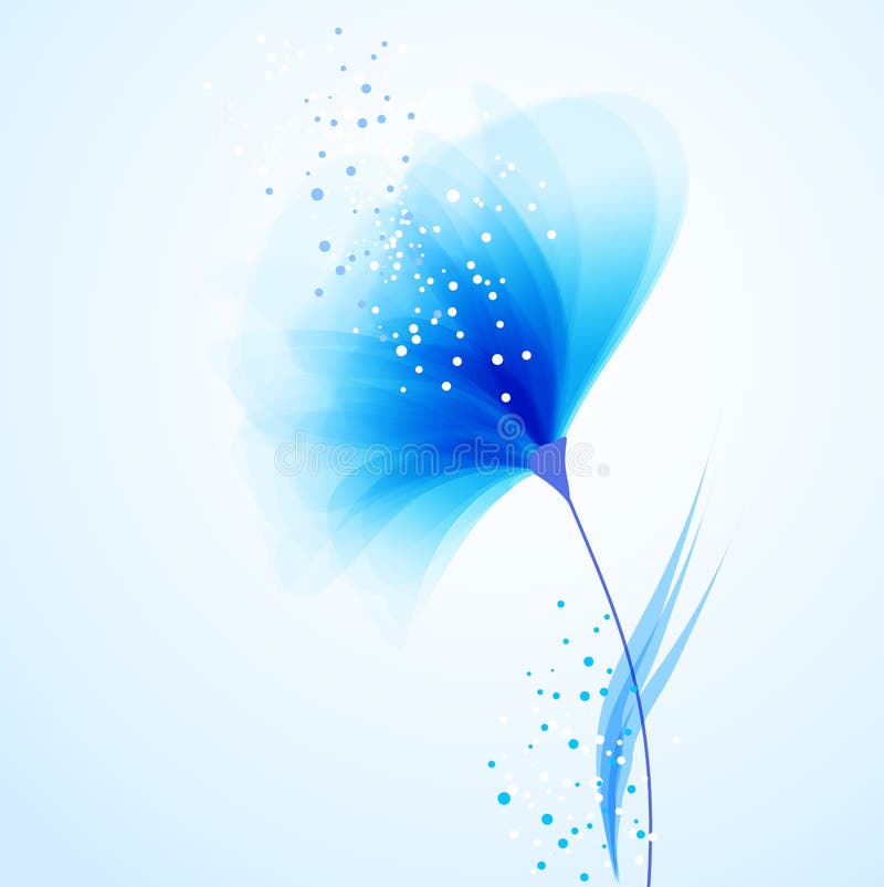 Vector background with blue flower