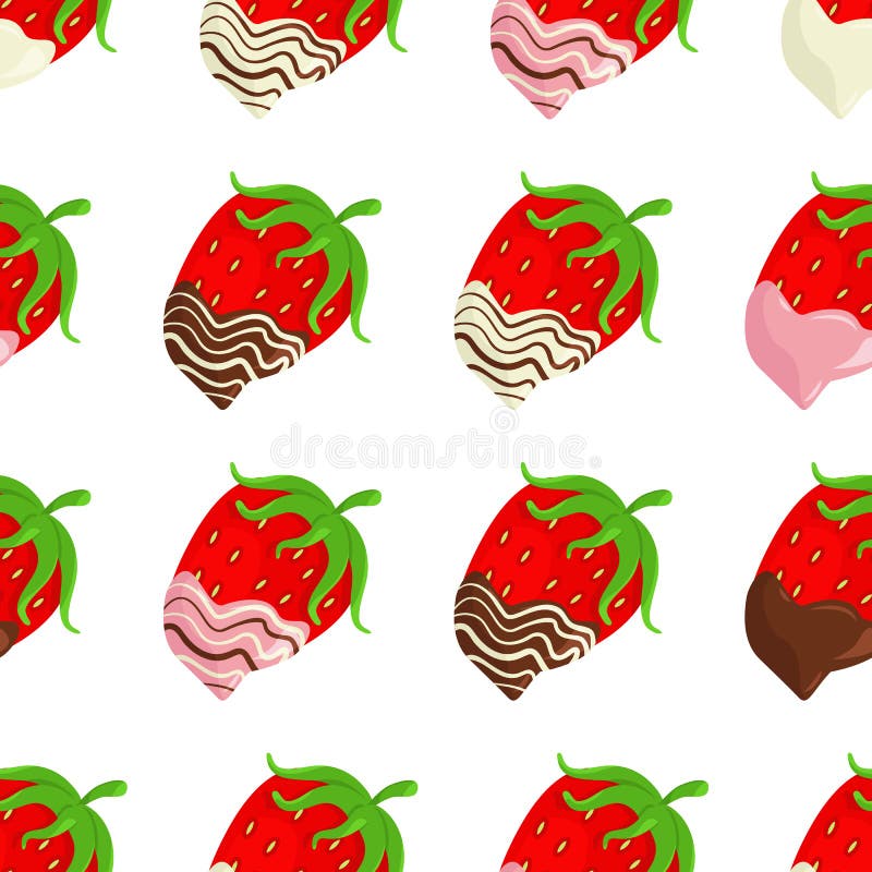 Vector Background with Strawberry in Chocolate