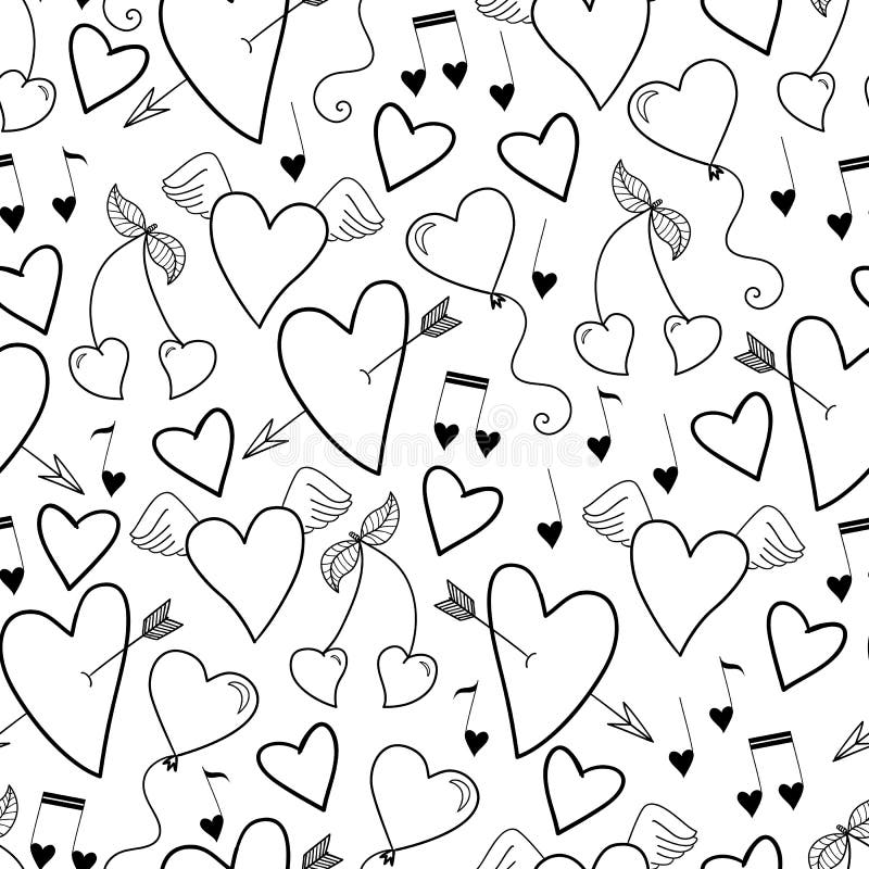 Romantic seamless pattern design.