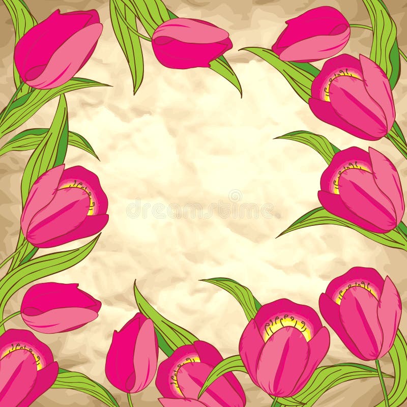 Vector background with tulips