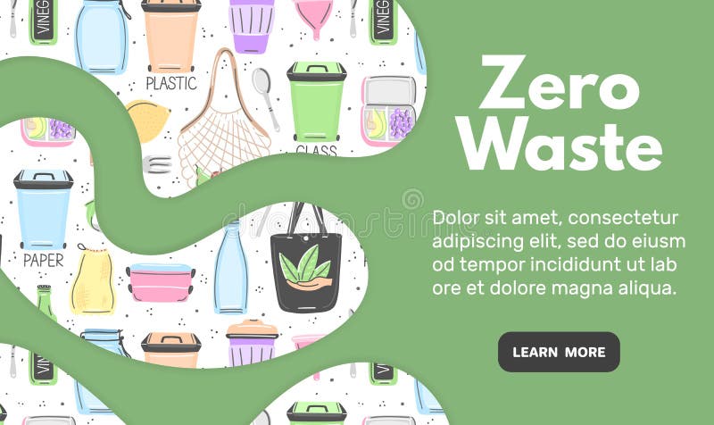 Образ жизни ноль отходов проект 7 класс Zero Waste Hand Drawn Lettering Text in Green Isolated on White Background with