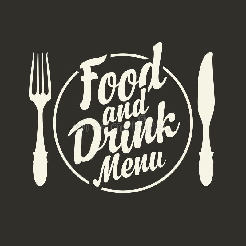 Vector Food and Drink Menu with Fork and Knife Stock Vector ...
