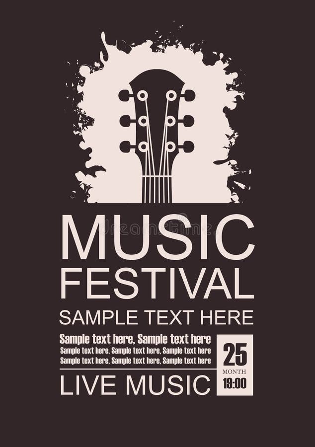 Banner For Music Festival With A Guitar Fretboard Stock Vector