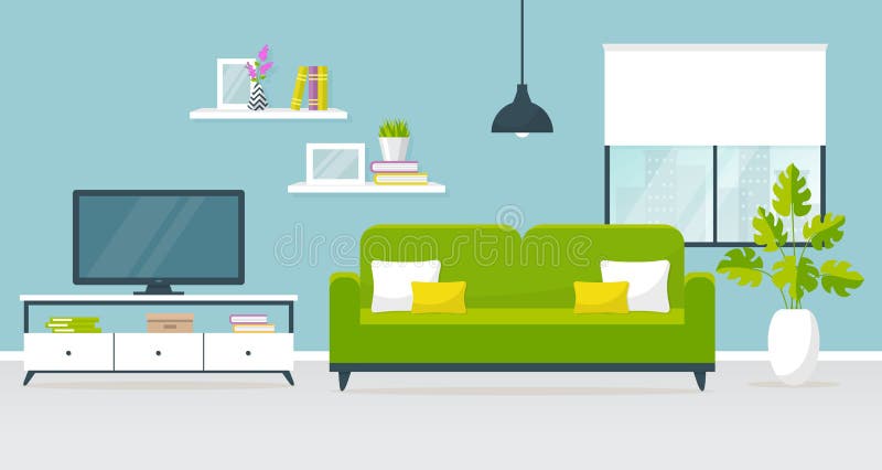 Interior Of The Living Room Vector Banner Stock Vector