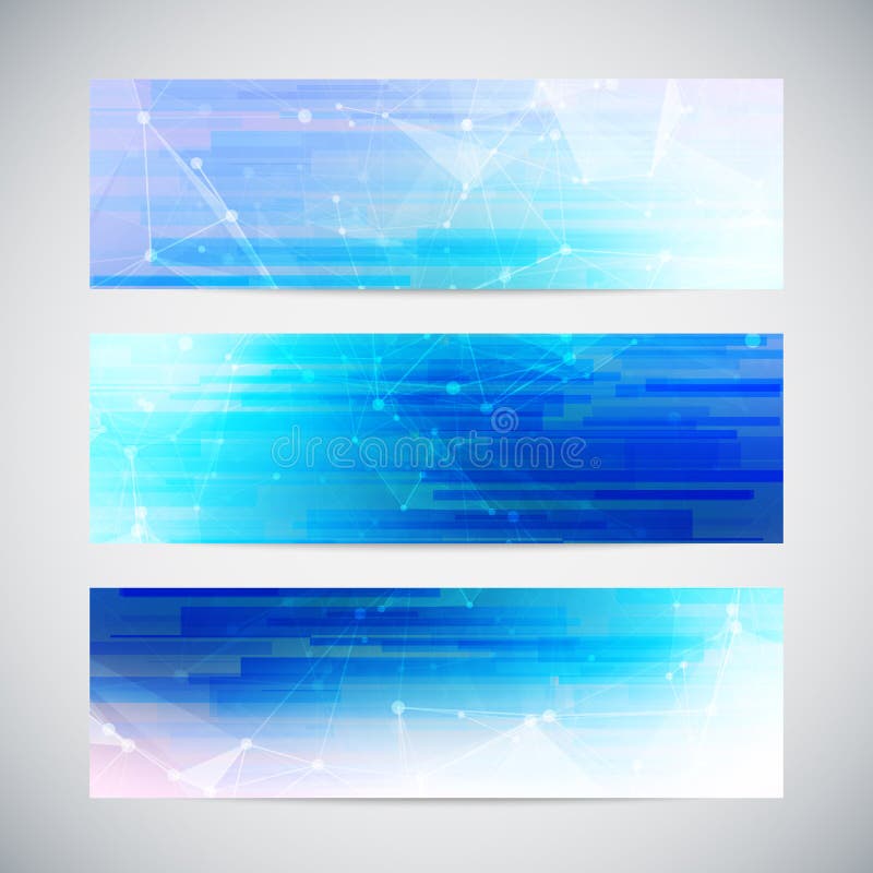 Vector banners set with polygonal abstract shapes royalty free illustration