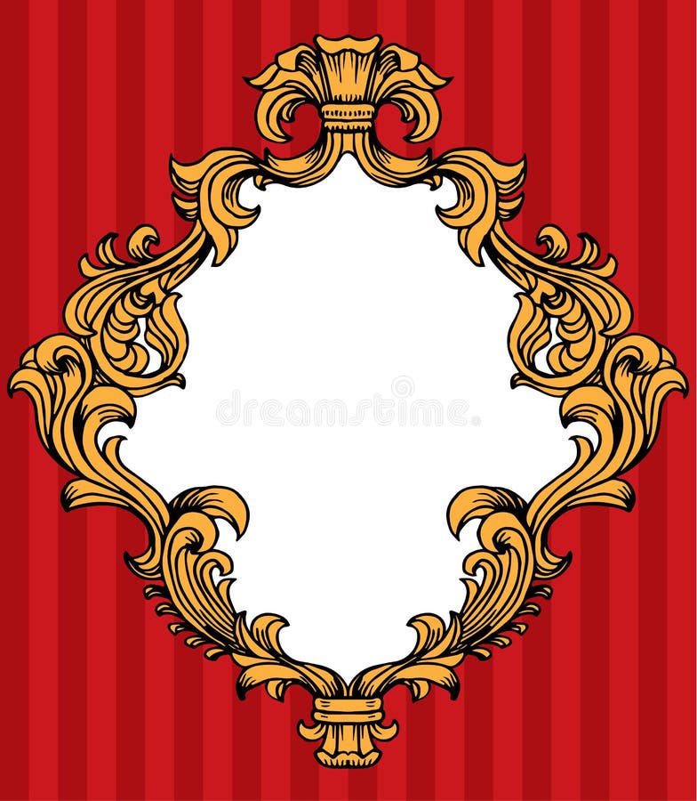 Vector Baroque Acanthus Leaves Frame Stock Vector - Illustration of