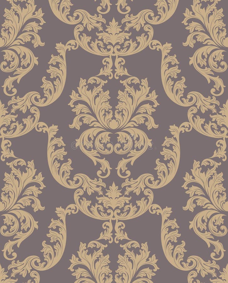Download Vector Baroque Vintage Floral Damask Pattern Stock Vector ...