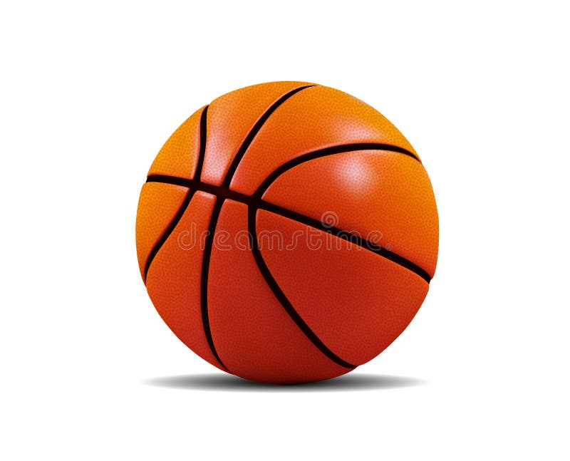 Vector Basketball ball isolated on a white background. Realistic Fitness symbol stock image