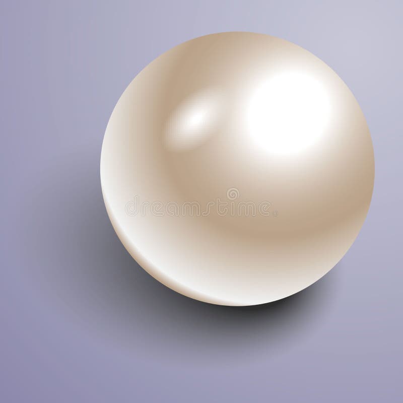 Vector Beautiful 3D shiny natural White Pearl