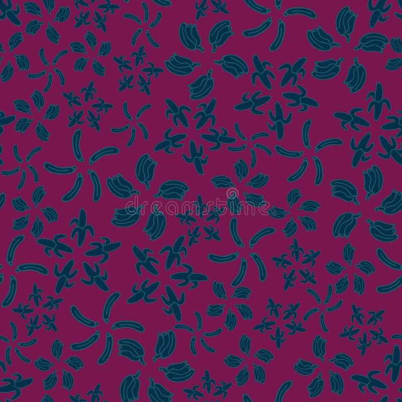 Vector beautiful magenta bananas in floral arrangement seamless pattern background stock illustration Vector beautiful magenta bananas in floral arrangement seamless pattern background stock illustration