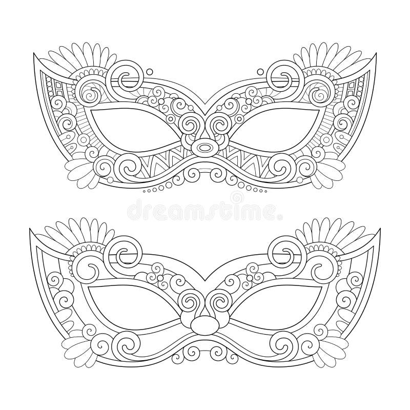 Vector Beautiful Masquerade Masks Stock Vector Illustration of