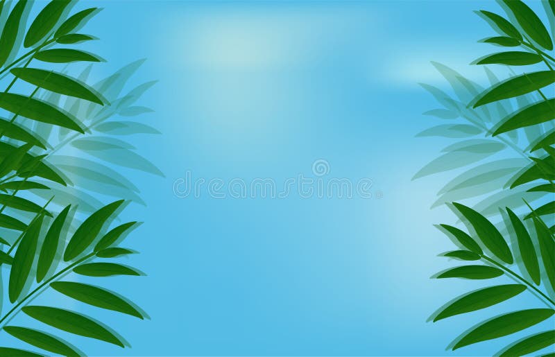 Vector beautiful nature background banner on blue sky