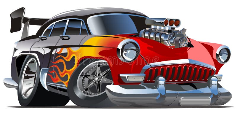 Vector beeldverhaal hotrod volga-21 stock illustratie Vector beeldverhaal hotrod volga-21 stock illustratie