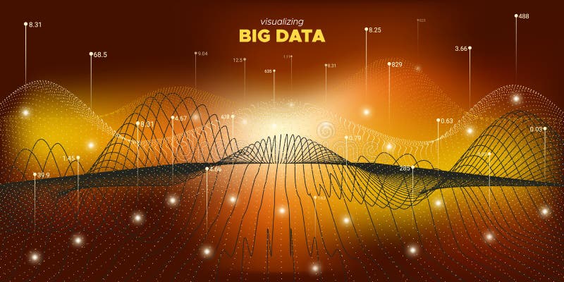 Vector Big Data. Statistic Background. Big Data royalty free illustration