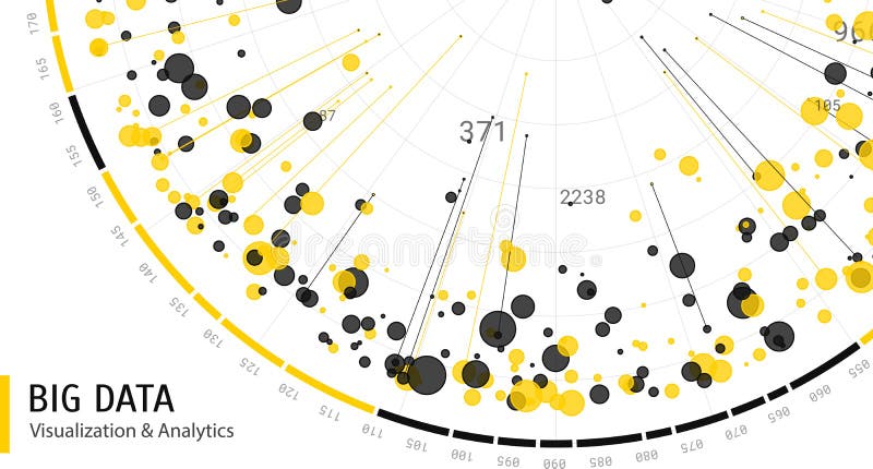 Vector big data visualization. Visual information complexity. Big data analytics representation. Abstract data graph. royalty free illustration