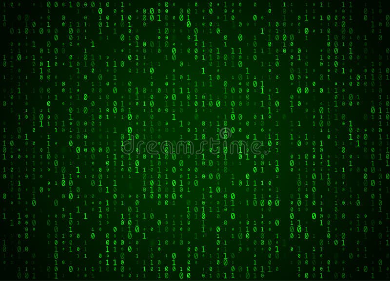 Vector binaire code groene achtergrond Grote gegevens en programmerings binnendringende in een beveiligd computersysteem, diepe d vector illustratie Vector binaire code groene achtergrond Grote gegevens en programmerings binnendringende in een beveiligd computersysteem, diepe d vector illustratie
