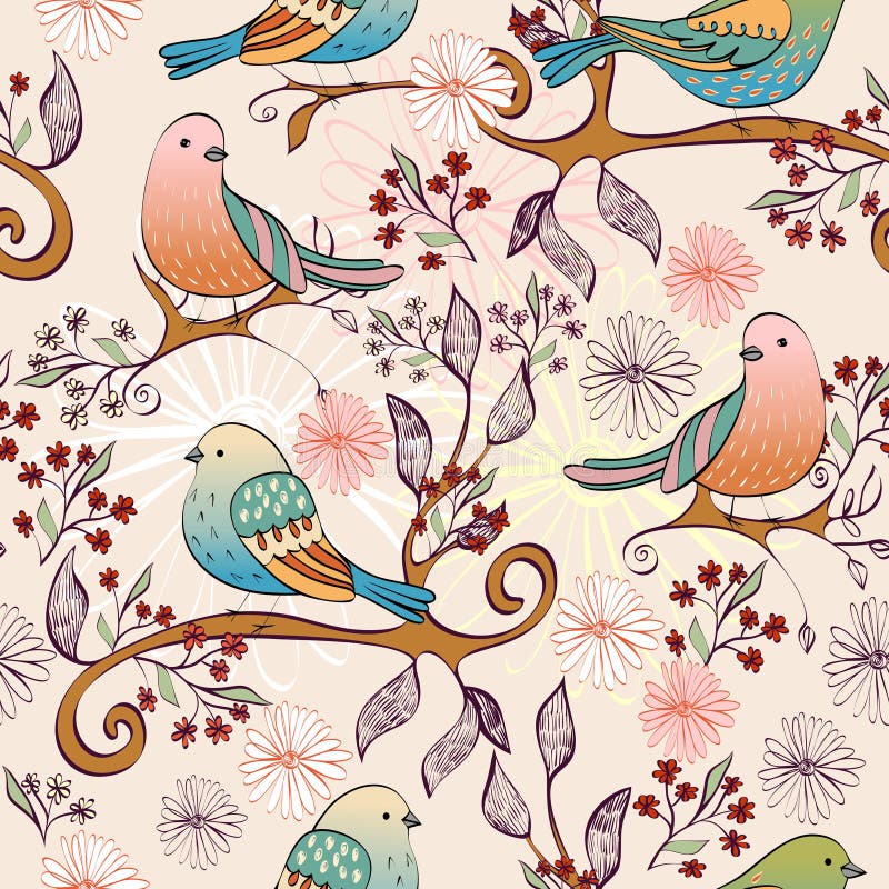 Vector birds royalty free illustration