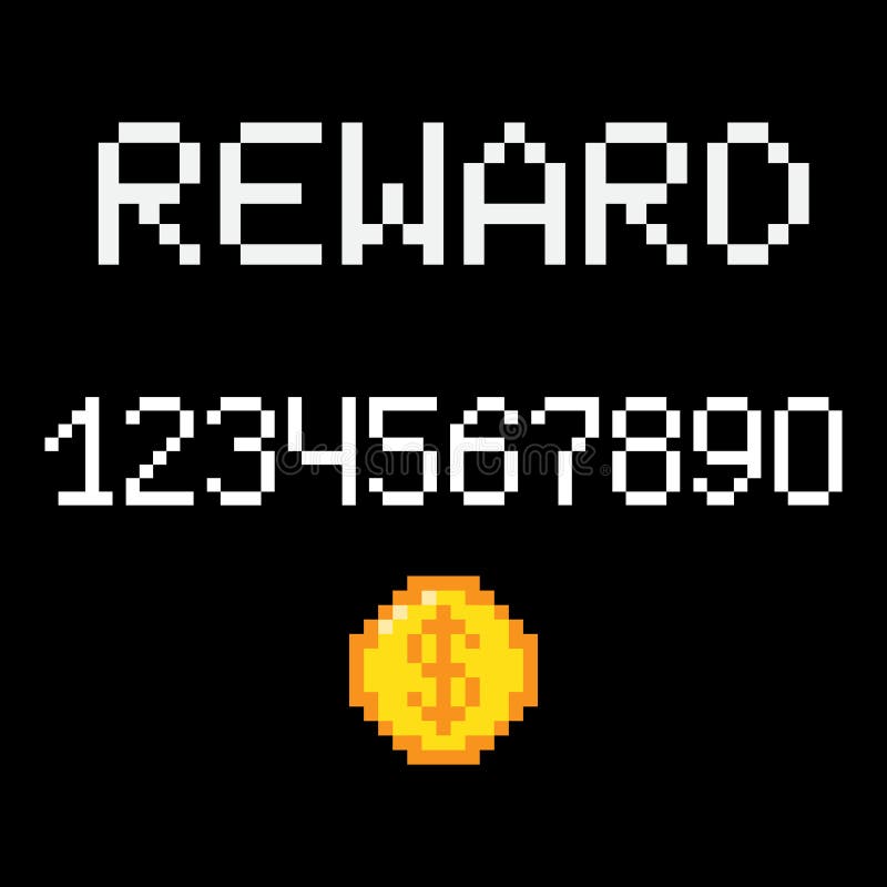 Vector pixel reward phrase stock illustration Vector pixel reward phrase stock illustration