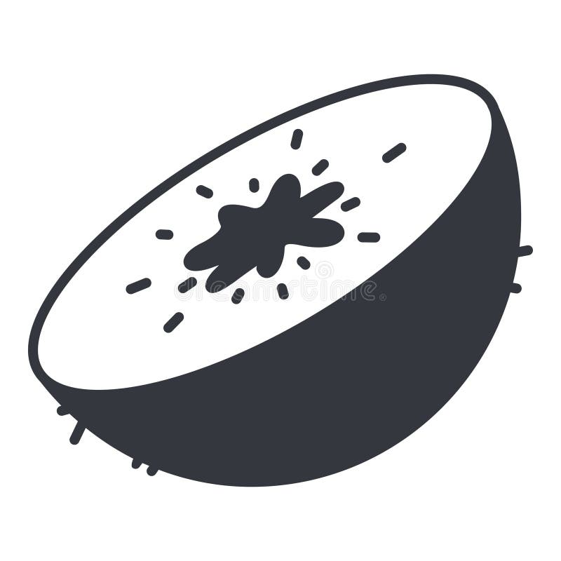 Vector Black Basic Icon - Kiwi Fruit royalty free illustration
