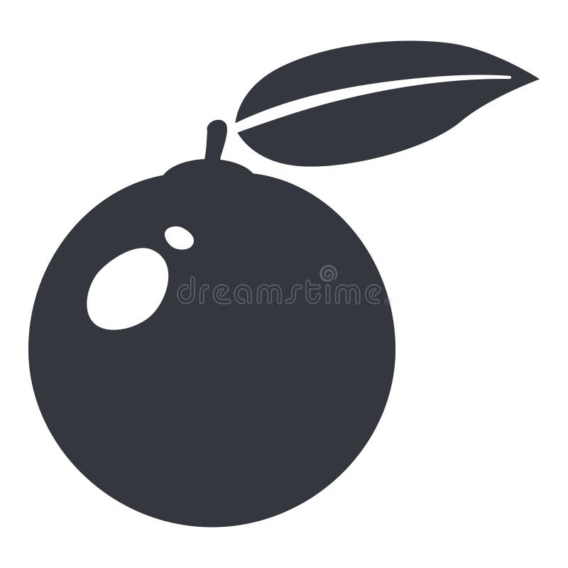 Vector Black Basic Icon Orange Fruit stock illustration