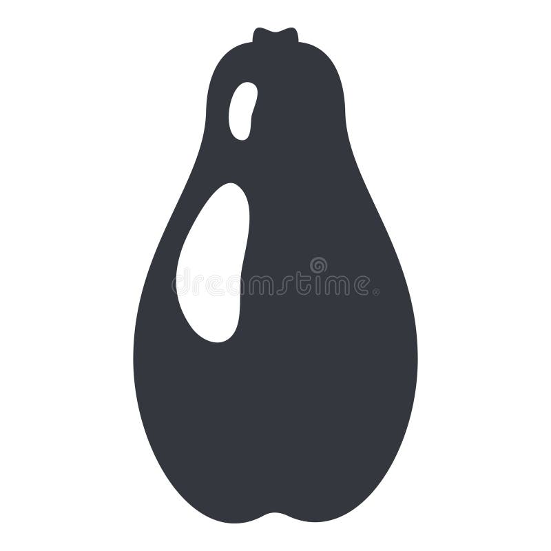 Vector Black Basic Icon Papaya Fruit vector illustration