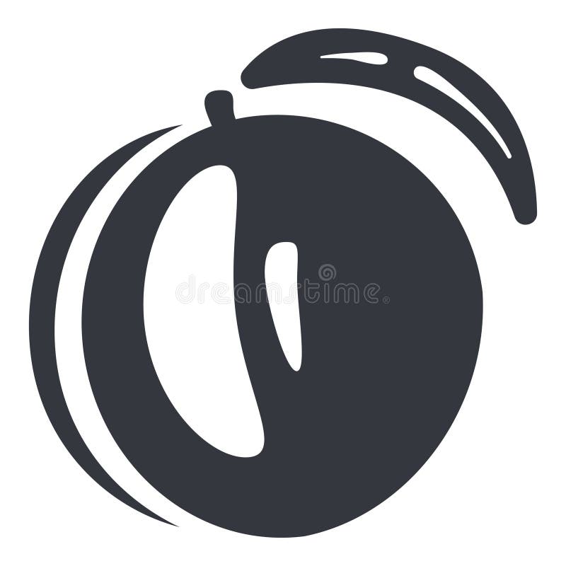 Vector Black Basic Icon Peach Fruit royalty free illustration