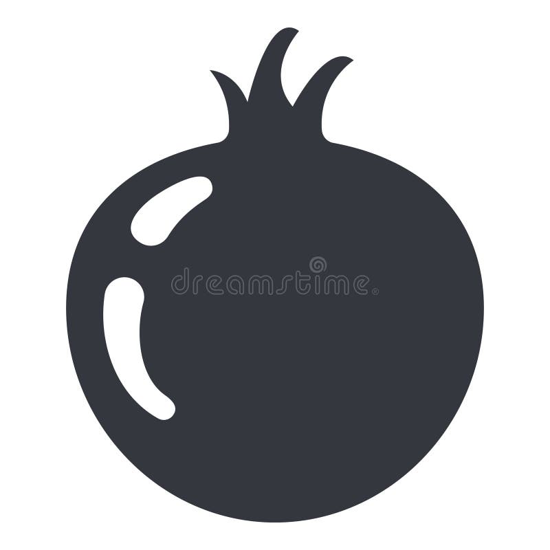 Vector Black Basic Icon - Pomegranate stock illustration