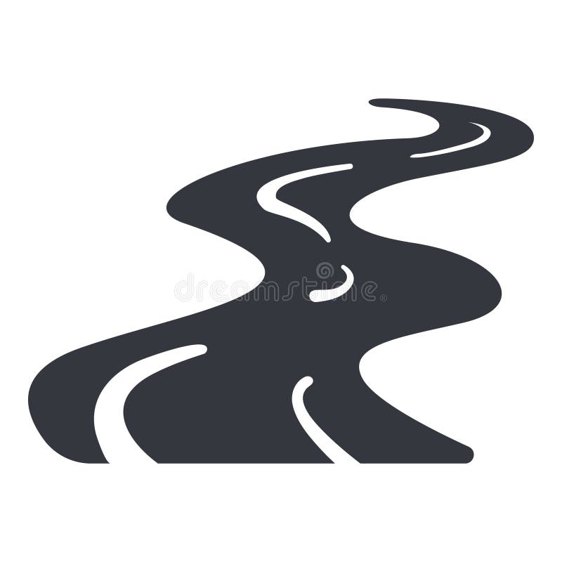 Vector Black Basic Icon - River vector illustration