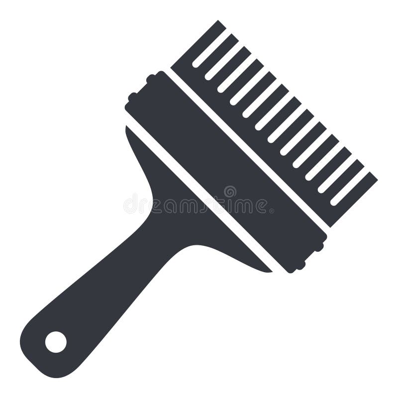 Vector Black Basic Icon of Wide Brush stock illustration