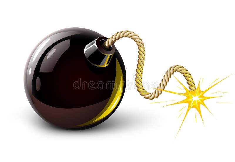 Vector black bomb burning royalty free illustration Vector black bomb burning royalty free illustration