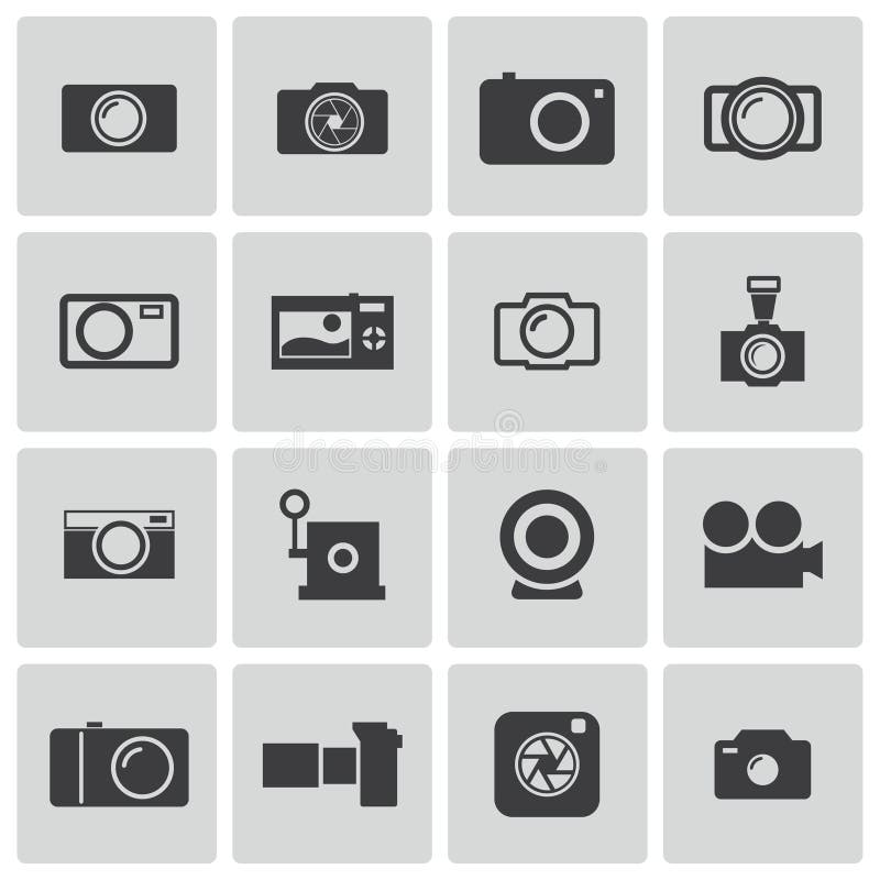 Camera black icons stock vector. Illustration of camera 31164889
