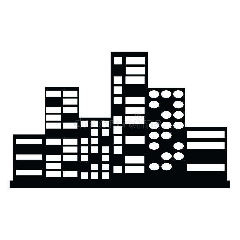 Vector Black City Icons Set Stock Vector - Illustration of city ...