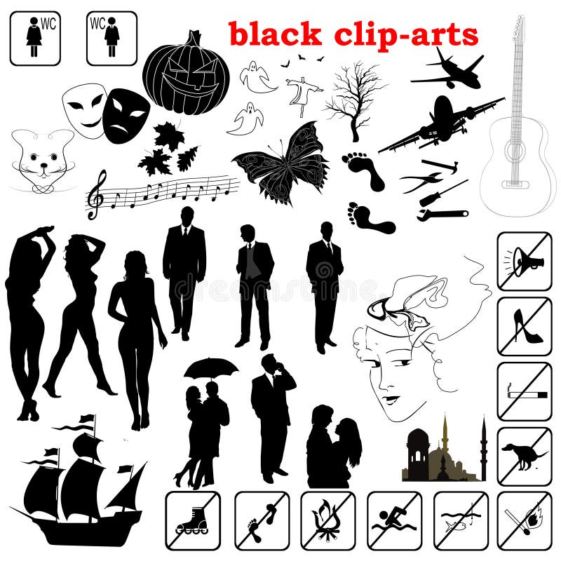 Vector black clip-arts stock vector. Illustration of isolated - 24155431