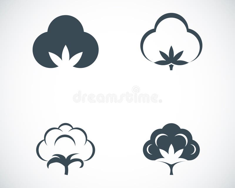 Cotton Icons Set stock vector. Illustration of material - 32554625