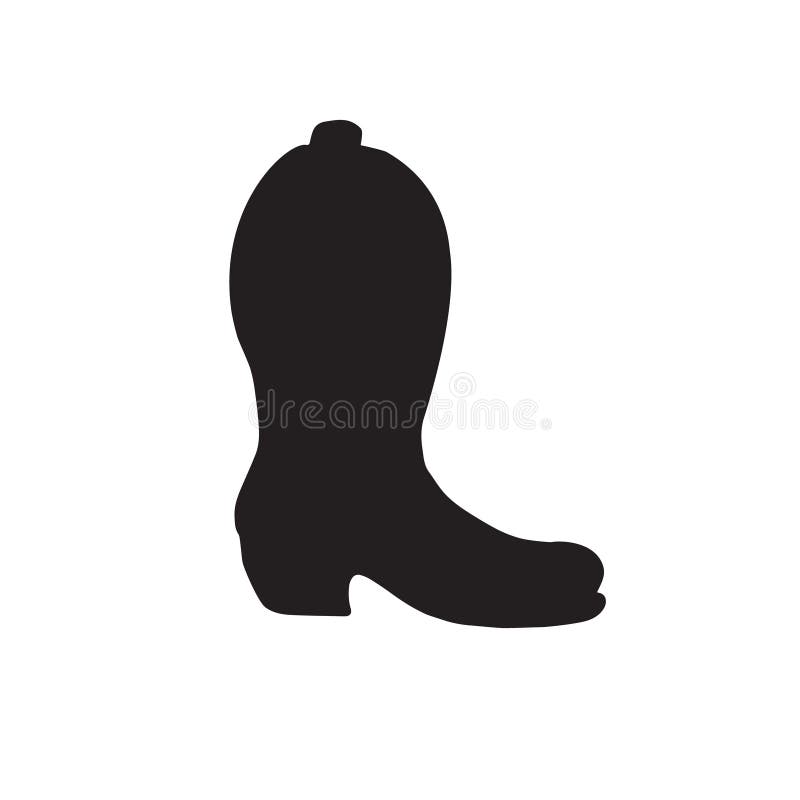 Vector Black Cowboy Western Boot Silhouette Stock Illustration ...