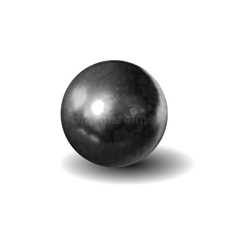 Vector Black 3D Sphere Isolated on White Background, Blank Mockup