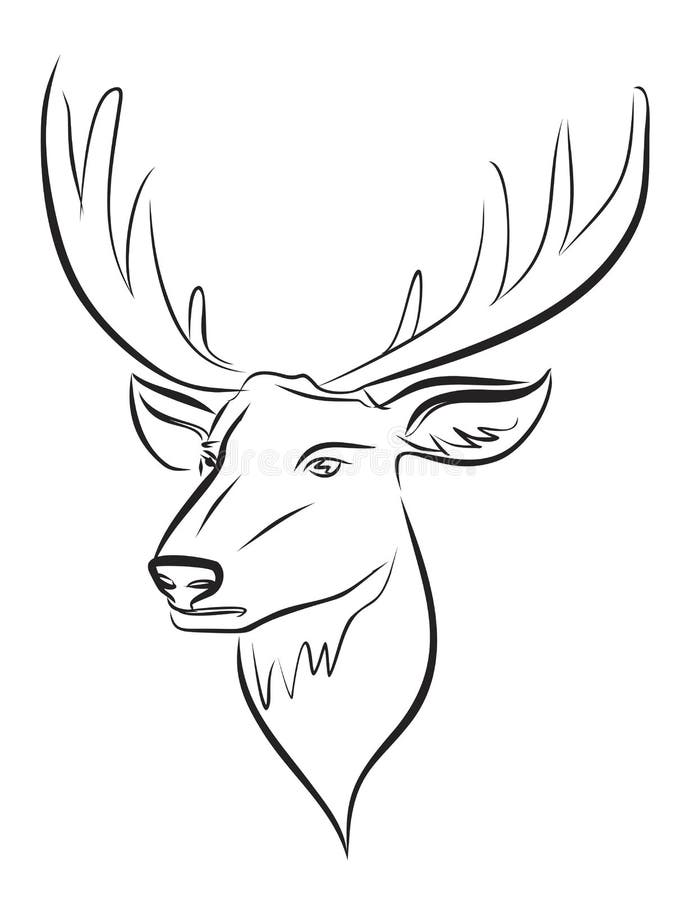 Vector black deer head stock vector. Illustration of trophy 64152774