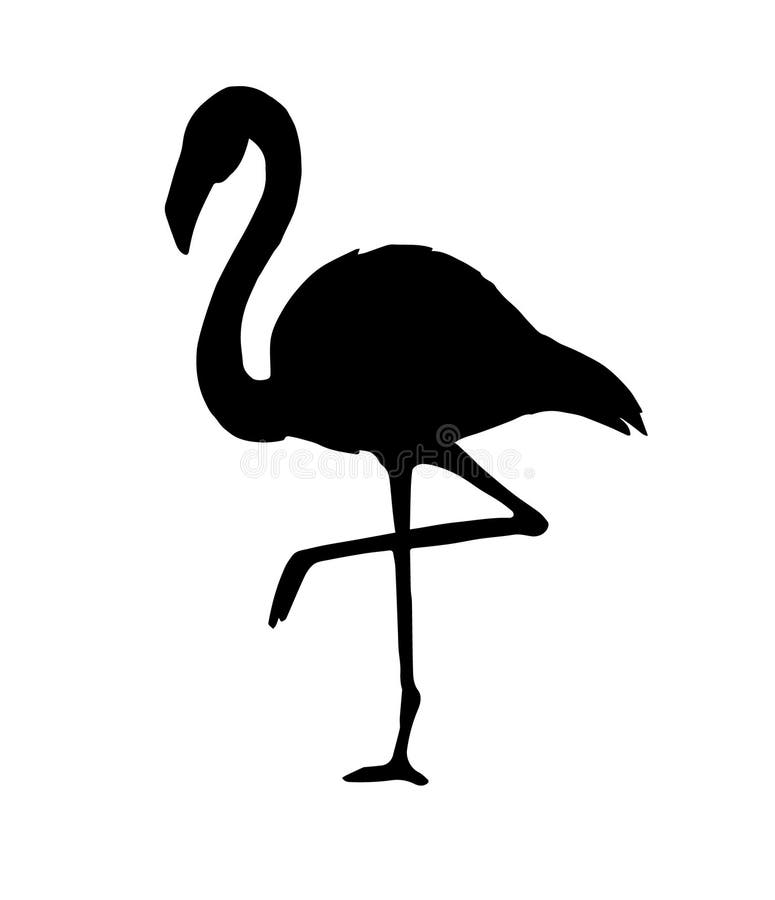 flamingo clipart black and white