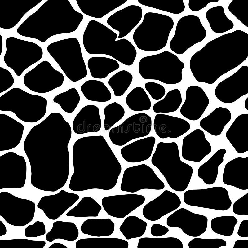 Vector Black Giraffe Print Pattern Animal Seamless. Stock Illustration