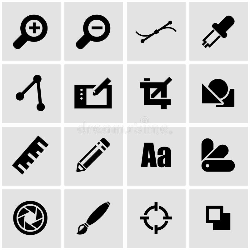 Graphic design tools icon set Royalty Free Vector Image