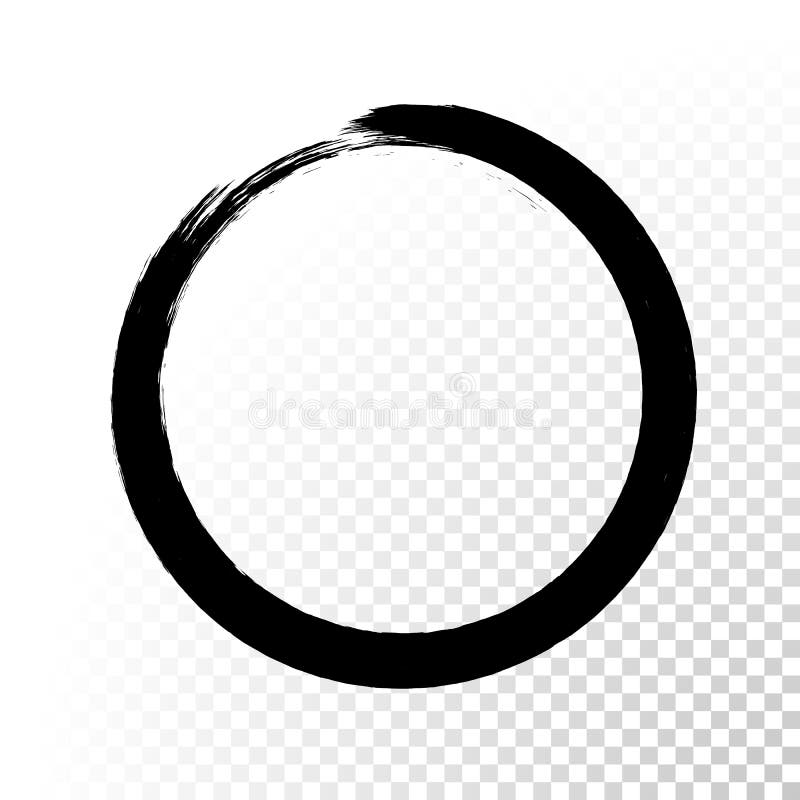 Vector Black Ink Circle Paint Stroke. Stock Vector Illustration of