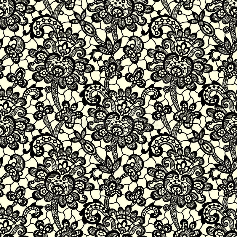 Vector Black Lace Border. Seamless Pattern Stock Vector - Illustration ...