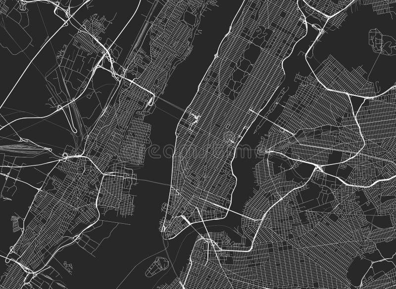 Vector black map of New york royalty free illustration