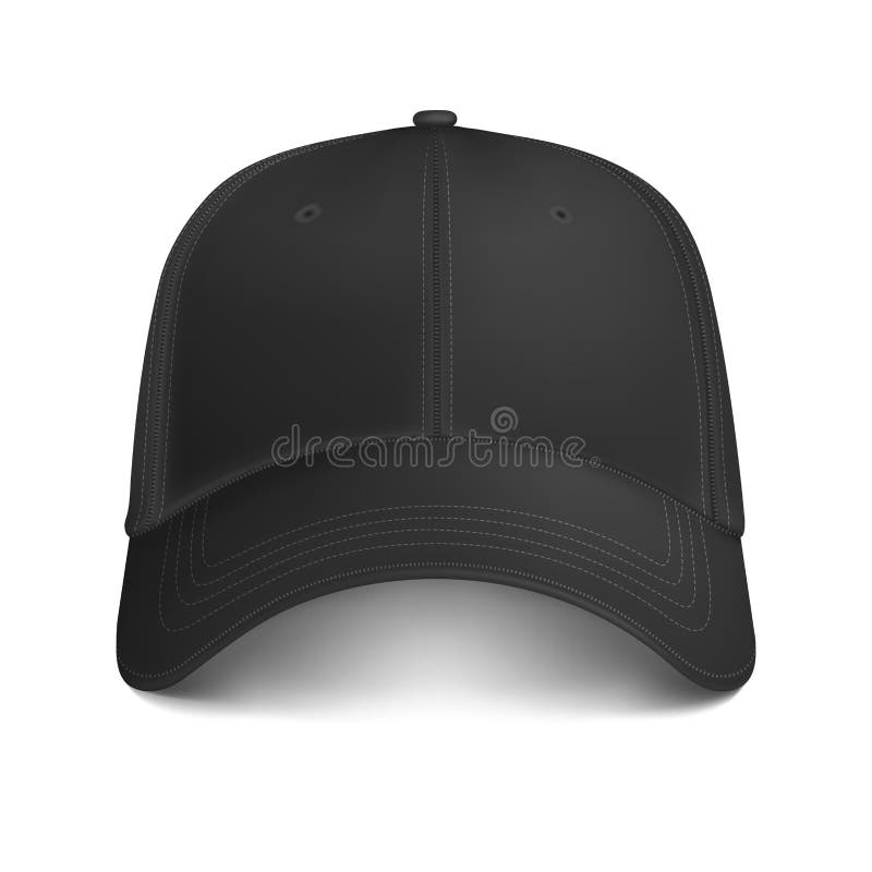 Vector Black Mock-up City Cap Front View Vector Stock Illustration ...