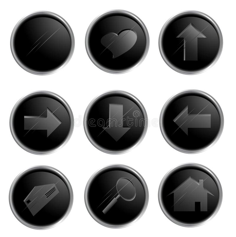Vector black spheric web buttons royalty free illustration