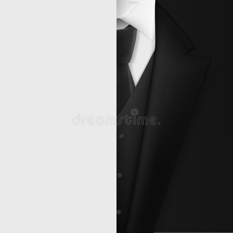 Vector Black Suit Black Tie Event Invitation Template Realistic