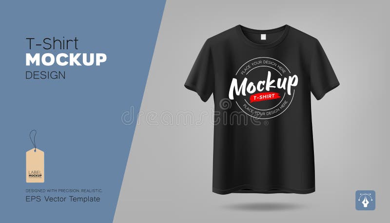 Black T Shirt Front and Back Mockup Hanging Realistic Collections ...